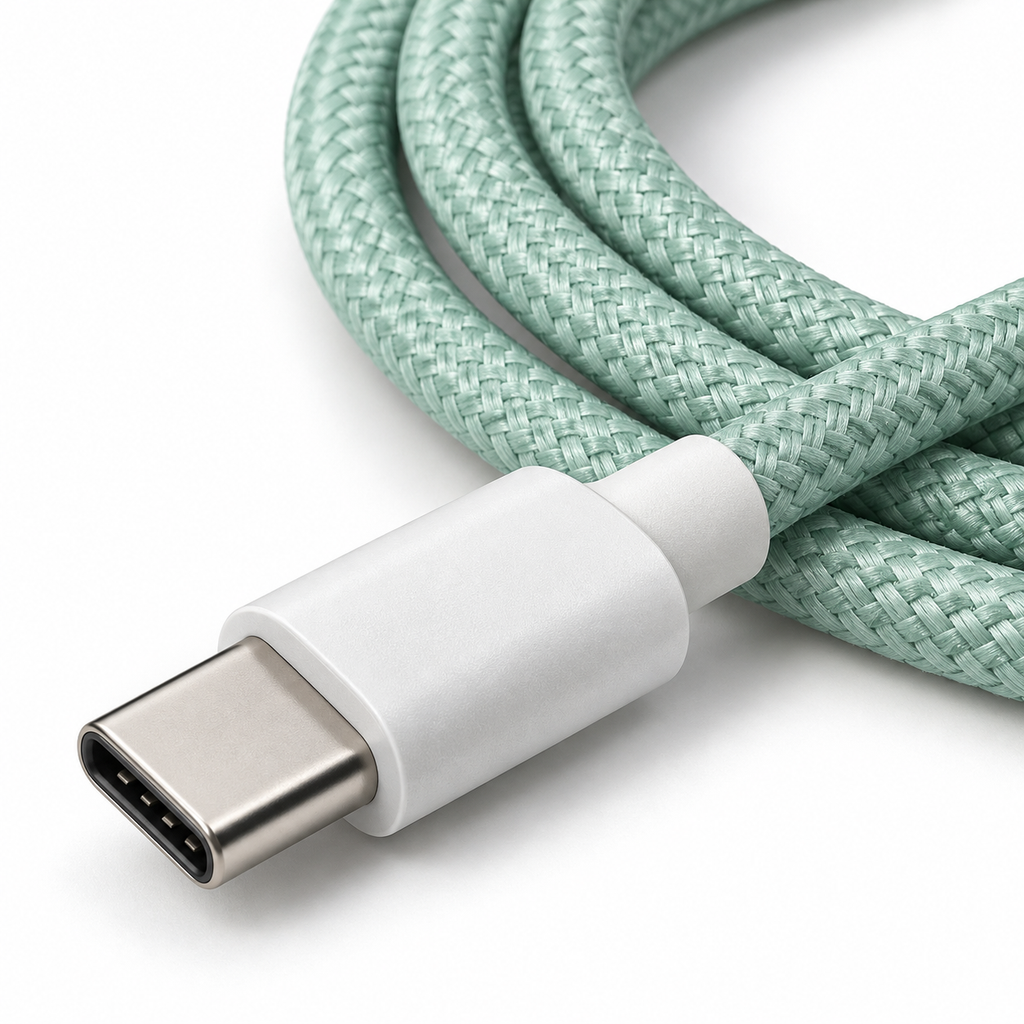 Colourful Braided USB-C to USB-C Charging Cable - 1m
