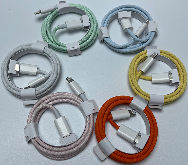 Colourful Braided USB-C to Lightning Charging Cable - 1m(12W)(20W)