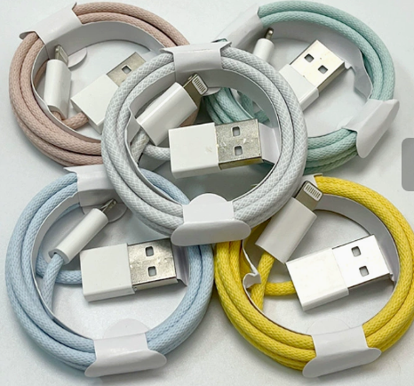 Colourful Braided USB-A to Lightning Charging Cable