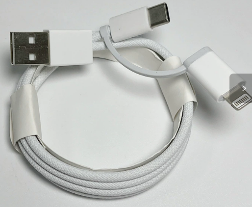 USB-A to USB-C Charging Cable with Lightning Adapter