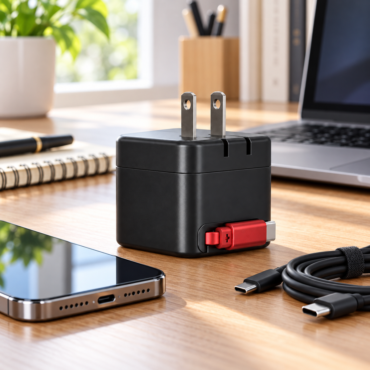 NOVIXA 45W Charger with Retractable Cable