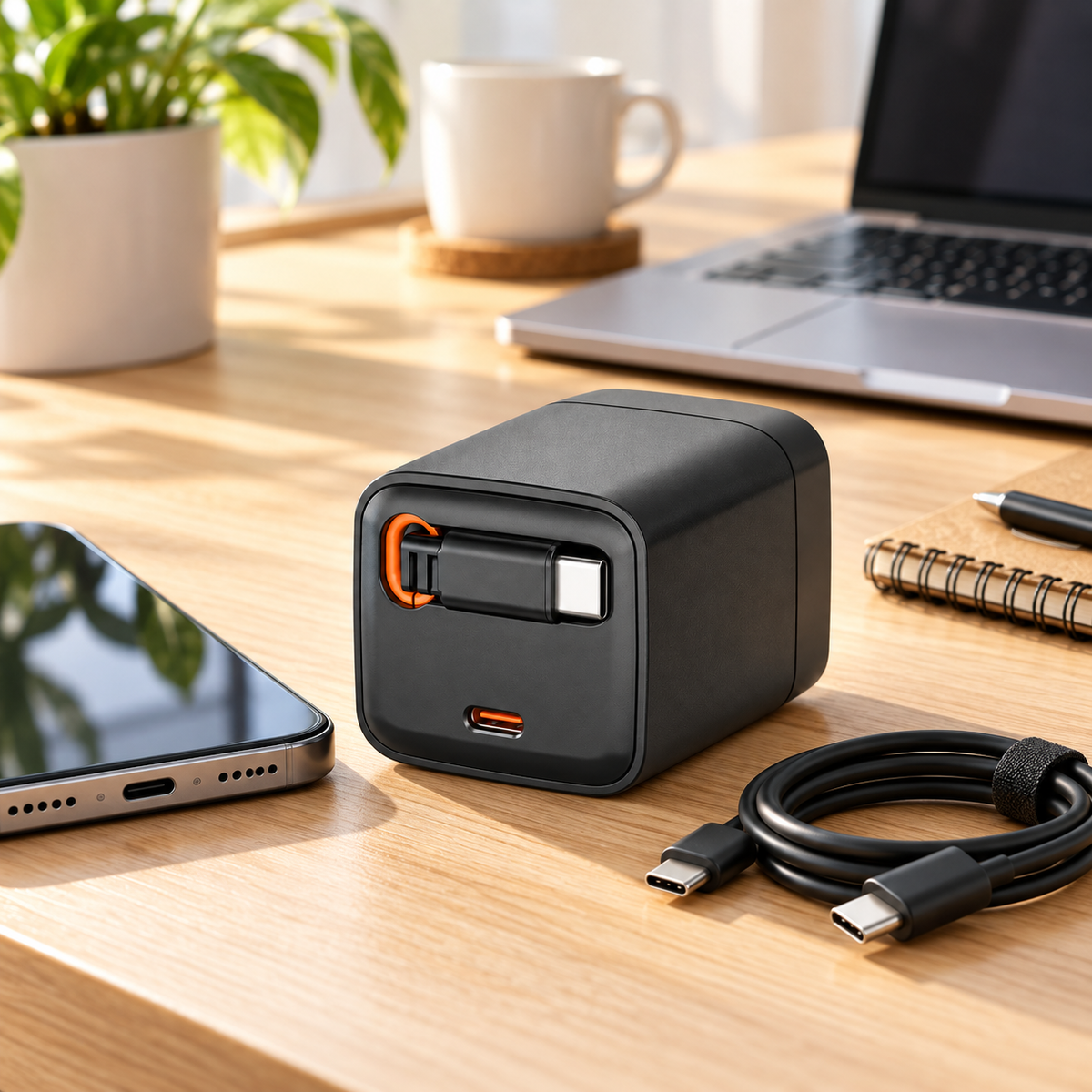 NOVIXA 65W Charger with Retractable Cable