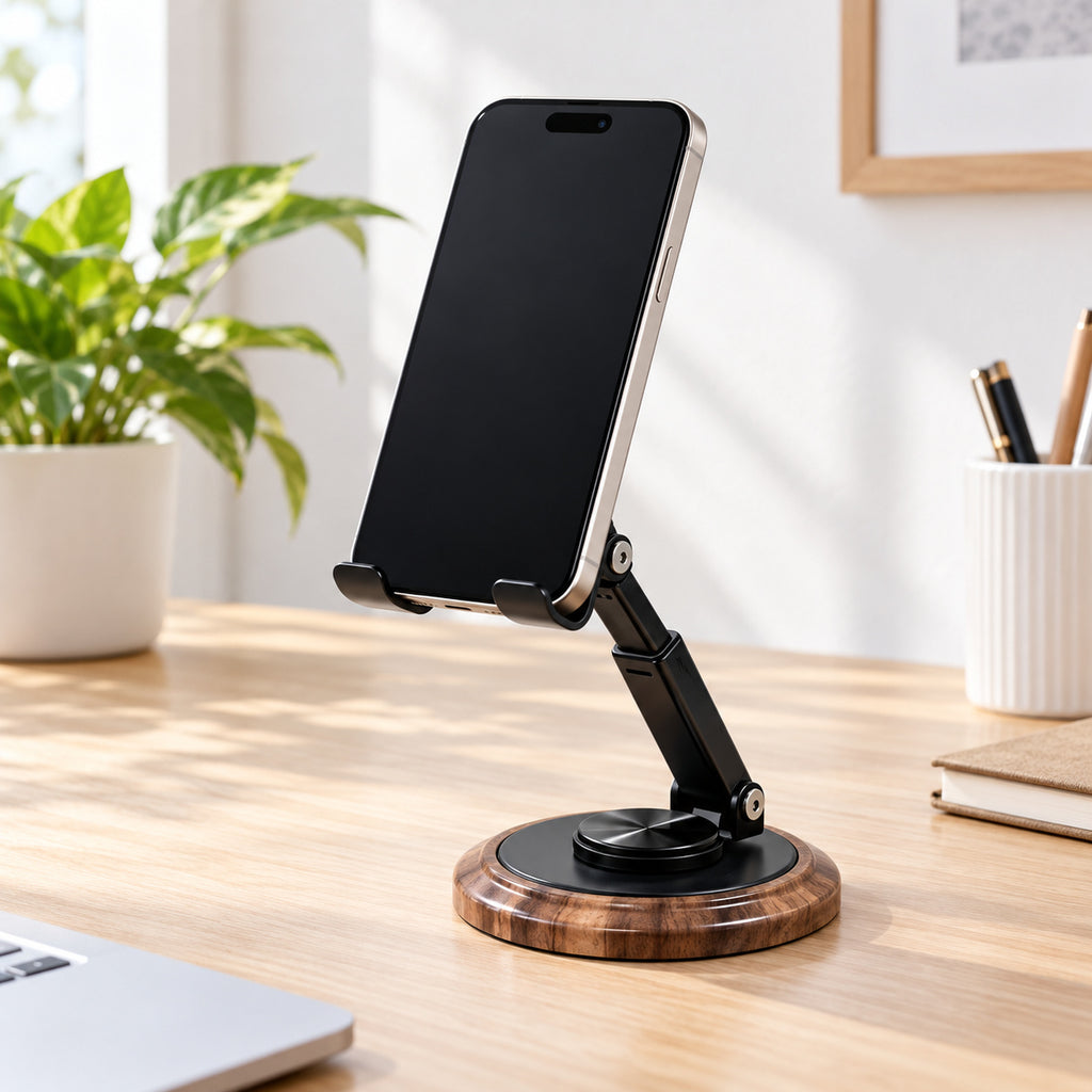 NOVIXA W06-1 Woodgrain Adjustable Phone Stand