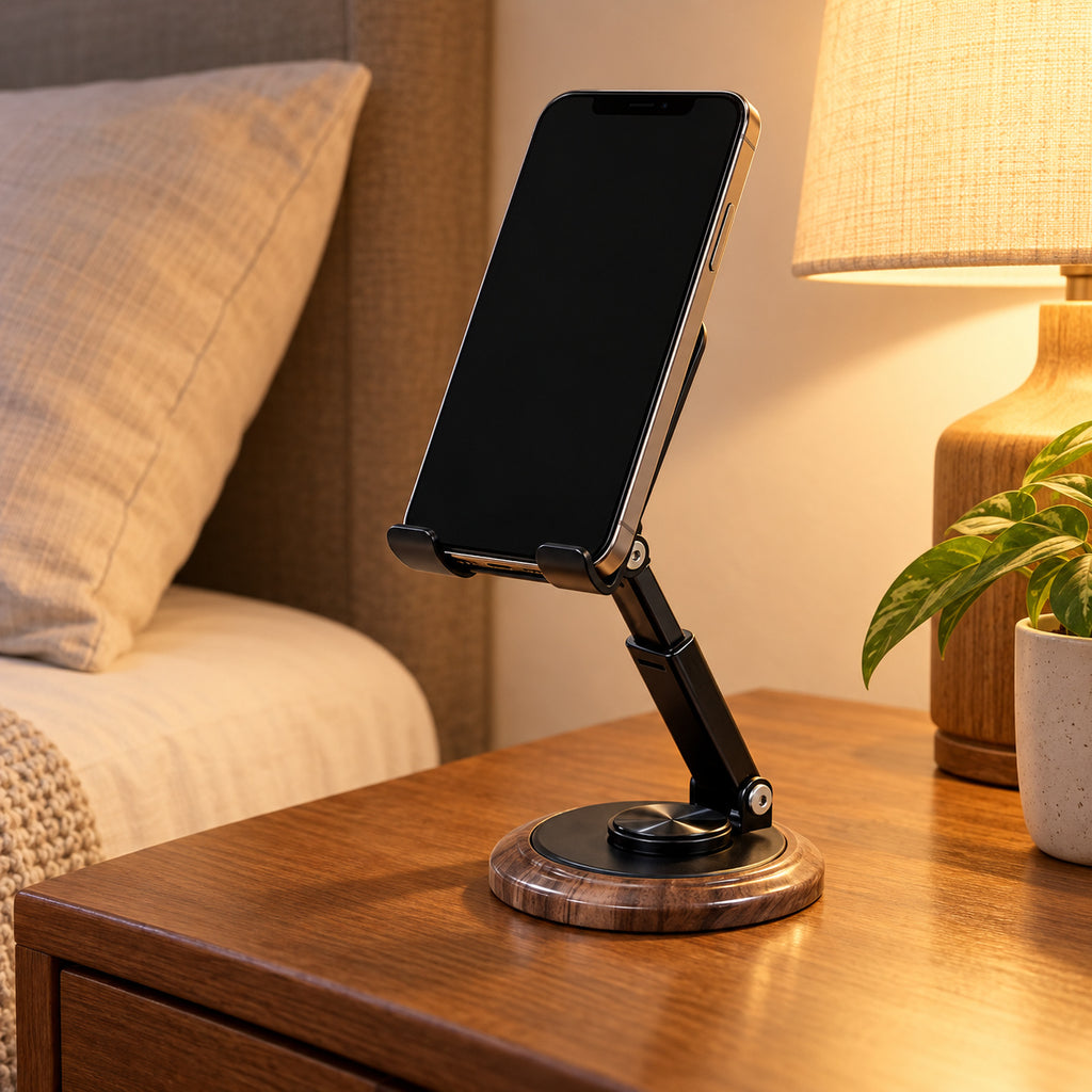 NOVIXA W06-1 Woodgrain Adjustable Phone Stand